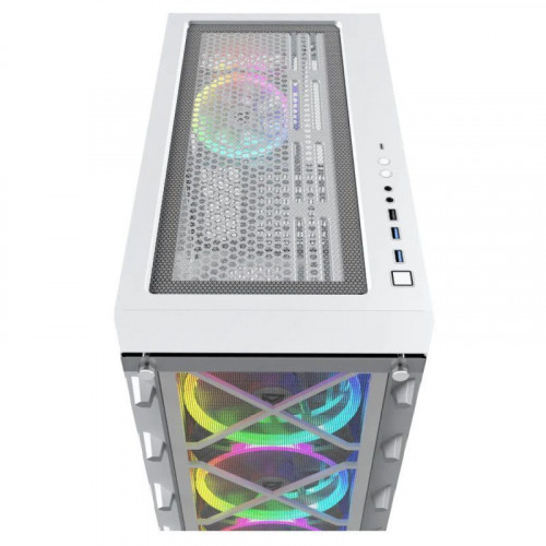 Nfortec DRACO X A-RGB Torre ATX 4 Ventiladores Cristal Templado USB 3.2 Soporte GPU Blanca
