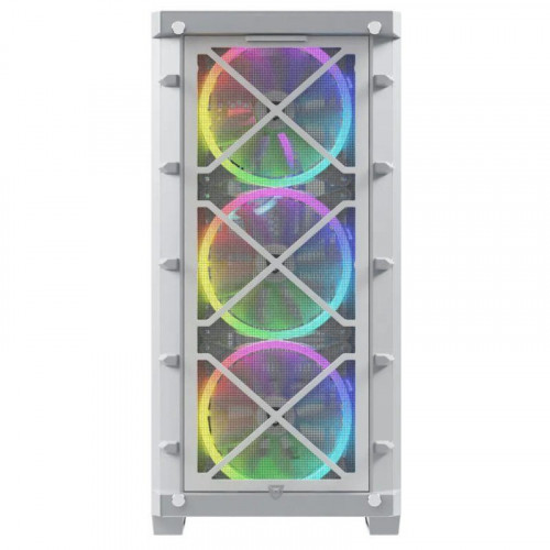 Nfortec DRACO X A-RGB Torre ATX 4 Ventiladores Cristal Templado USB 3.2 Soporte GPU Blanca