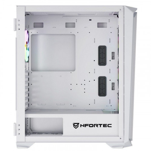 Nfortec Krater X ARGB Torre ATX Cristal Templado 4 Ventiladores Soporte E-ATX Blanca