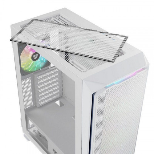 Nfortec Krater X ARGB Torre ATX Cristal Templado 4 Ventiladores Soporte E-ATX Blanca