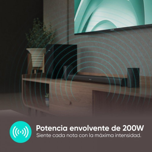 Nilait Harmony Sound bar Barra de sonido con subwoofer 200W Dolby Atmos, 5.2.1