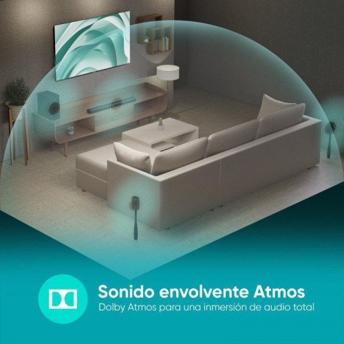 Nilait Harmony Sound bar Barra de sonido con subwoofer 200W Dolby Atmos, 5.2.1