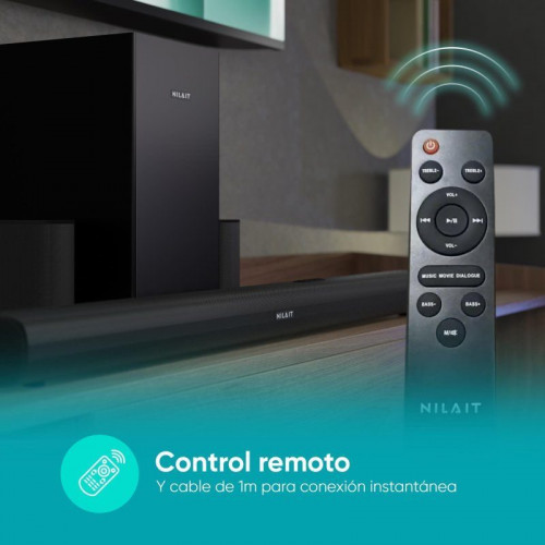 Nilait Harmony Sound bar Barra de sonido con subwoofer 200W Dolby Atmos, 5.2.1