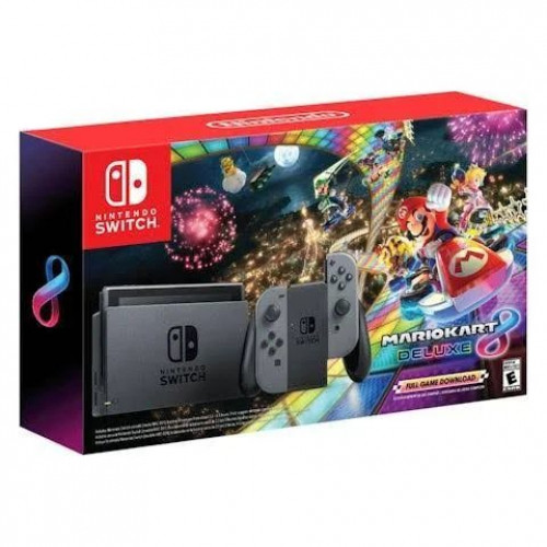 Nintendo Switch and Mario Kart 8 Deluxe Bundle Gray Joy-Cons
