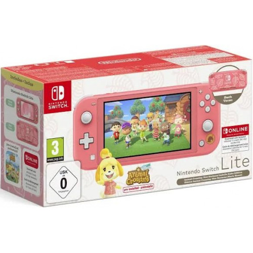 Nintendo Switch Lite Coral + Animal Crossing + 12 Meses