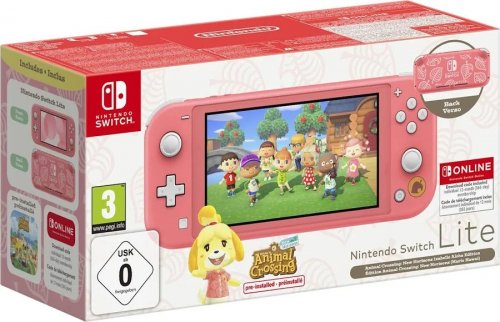 Nintendo Switch Lite Coral + Animal Crossing + 12 Meses