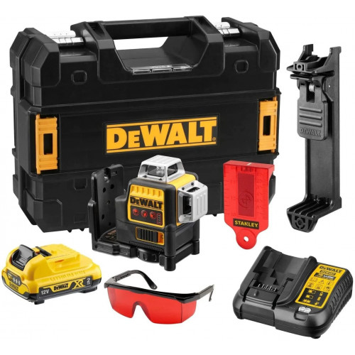 Nivel Láser Autonivelante 3 líneas 360º color rojo DCE089D1R Dewalt
