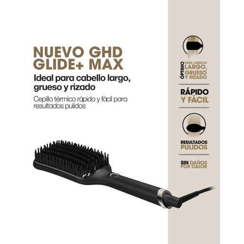 Nuevo cepillo térmico para cabello largo, grueso y rizado ghd glide+ max