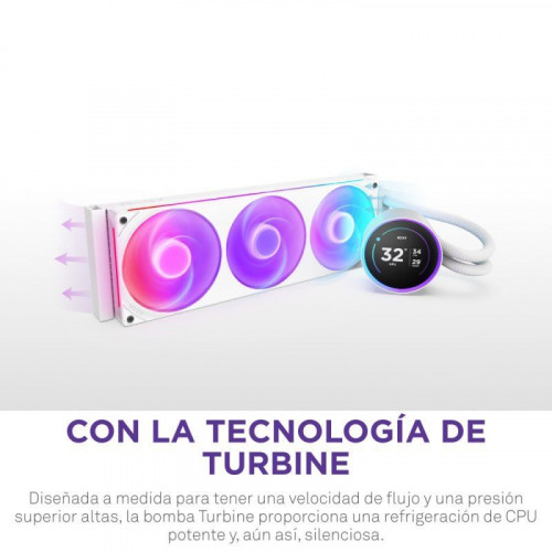NZXT Kraken Elite 360 RGB Kit Refrigeración Líquida con Pantalla IPS 360mm Blanco