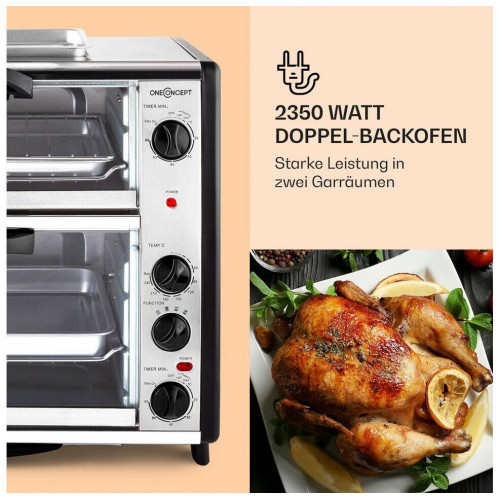 OneConcept Horno doble con placa grill