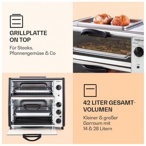OneConcept Horno doble con placa grill