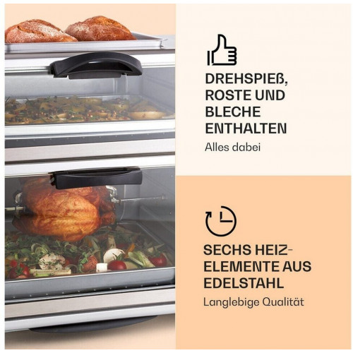 OneConcept Horno doble con placa grill