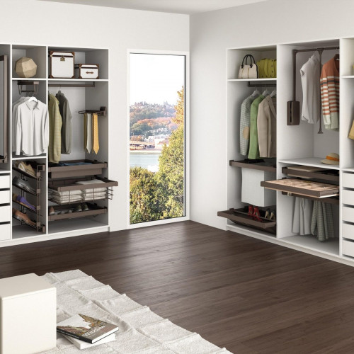 Organizador de ranuras para zapatos extraíble Emuca Quartz marrón para 8 pares 28-32x88x46 cm