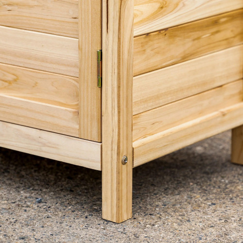 Outsunny Armario De Jardín De Madera Con 2 Puertas Estante 83x40x92 Cm Natural