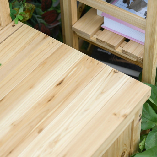 Outsunny Banco De Jardín De Madera Con Caja De Almacenaje 115x45x75 Cm Natural