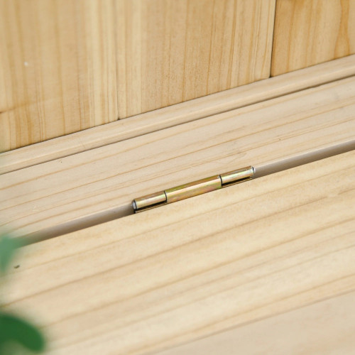 Outsunny Banco De Jardín De Madera Con Caja De Almacenaje 115x45x75 Cm Natural