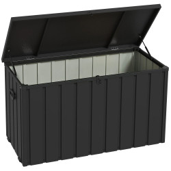 Outsunny Baúl De Almacenaje Exterior 450l Con 4 Ruedas 2 Asas 125,5x61,5x70 Cm
