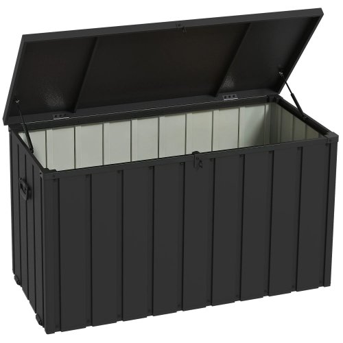 Outsunny Baúl De Almacenaje Exterior 450l Con 4 Ruedas 2 Asas 125,5x61,5x70 Cm
