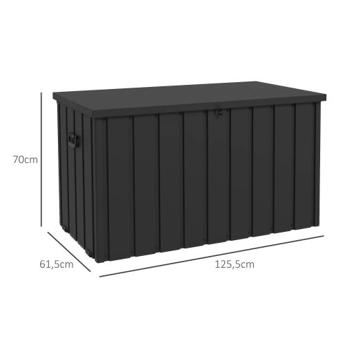 Outsunny Baúl De Almacenaje Exterior 450l Con 4 Ruedas 2 Asas 125,5x61,5x70 Cm