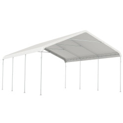 Outsunny Carpa Garaje 5x6 M Impermeable Estructura De Acero Galvanizado Crema