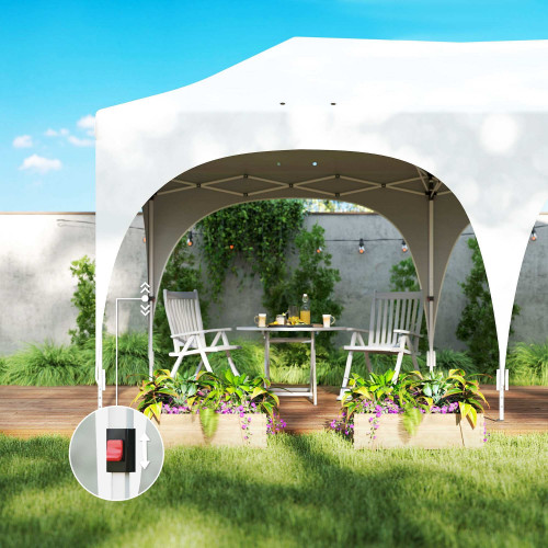 Outsunny Carpa Plegable 6x3 M Con Altura Ajustable 6 Laterales Extraíbles Gris