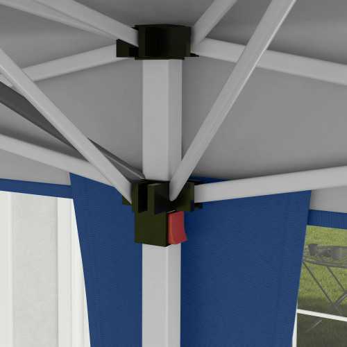 Outsunny Carpa Plegable 6x3 M Con Altura Ajustable Anti-uv Azul