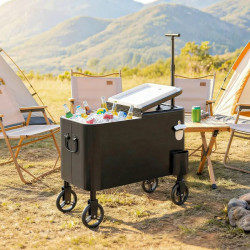 Outsunny Carrito Nevera de 56l con Ruedas