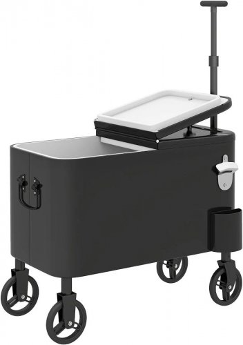 Outsunny Carrito Nevera de 56l con Ruedas