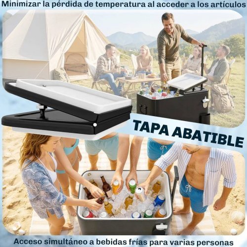 Outsunny Carrito Nevera de 56l con Ruedas