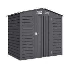 Outsunny Caseta De Jardín 190x131x188 Cm Con 2 Ventilaciones Y Puerta Gris