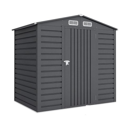 Outsunny Caseta De Jardín 190x131x188 Cm Con 2 Ventilaciones Y Puerta Gris