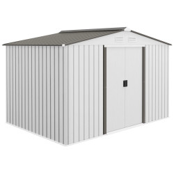 Outsunny Caseta De Jardín 277x195x192 Cm Con 2 Puertas Correderas Y 4 Ventanas