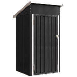 Outsunny Caseta De Jardín Exterior 107,5x91x185 Cm Puerta Con Cerradura Gris