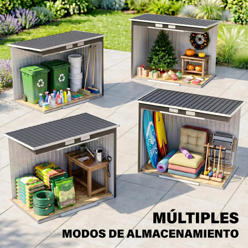 Outsunny Caseta De Jardín Exterior 2,4 M² 213x130x172 Cm Con Puerta Corredera