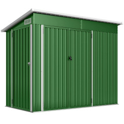 Outsunny Caseta De Jardín Exterior 2,7 M² 234x132x185 Cm Triple Puerta Verde