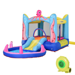 Outsunny Castillo Hinchable Para Niños Con Piscina 360x175x180 Cm Multicolor