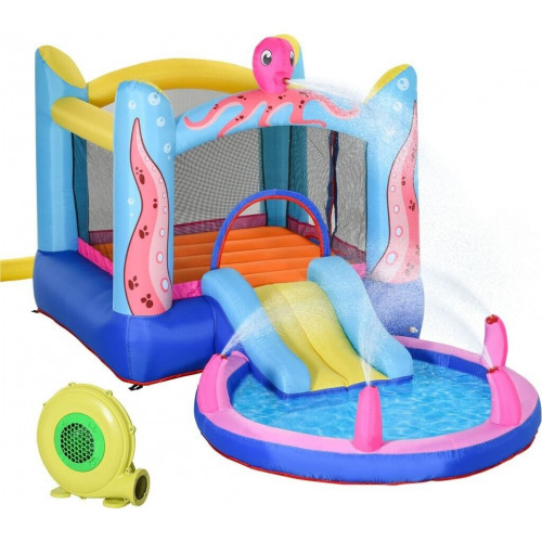 Outsunny Castillo inflable infantil con tobogán y piscina 360 x 175 x 180 cm