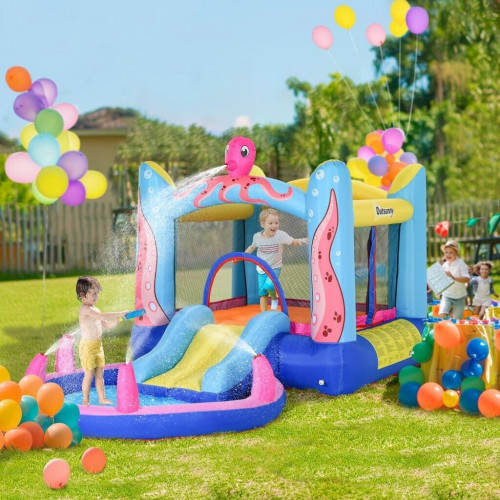 Outsunny Castillo inflable infantil con tobogán y piscina 360 x 175 x 180 cm