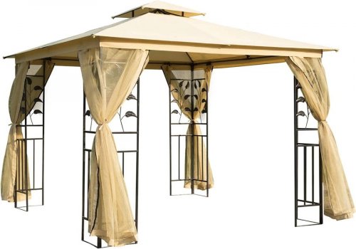 Outsunny Cenador de Jardín 300x300x280 cm Carpa Exterior Grande