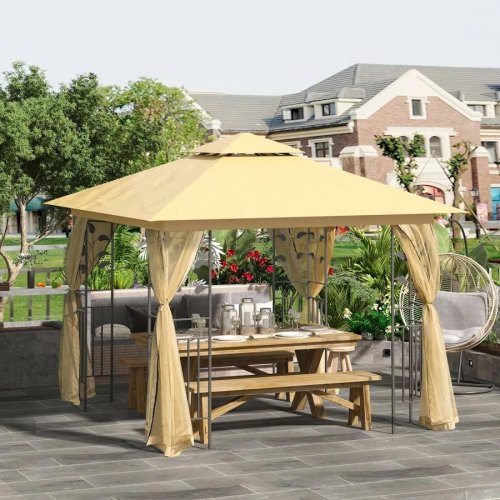 Outsunny Cenador de Jardín 300x300x280 cm Carpa Exterior Grande