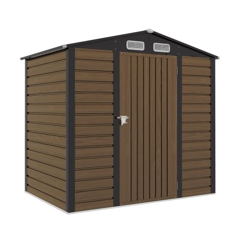 Outsunny Cobertizo De Jardín 190x131x188 Cm Con 2 Ventilaciones Y Puerta Roble