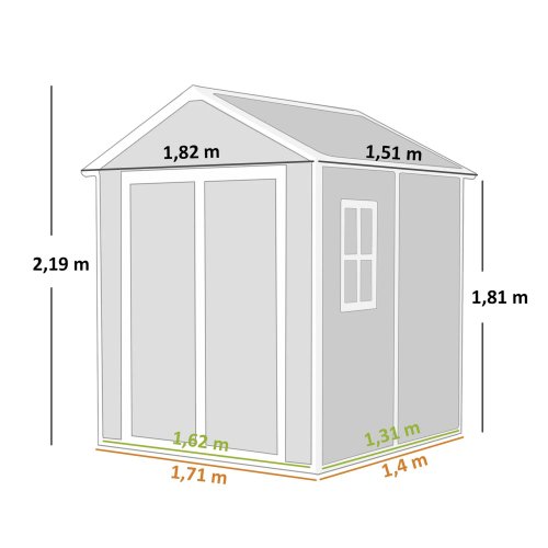 Outsunny Cobertizo De Jardín 2,4 M² 182x151x219 Cm Con Suelo Puerta Cerrada Gris