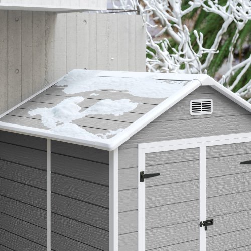 Outsunny Cobertizo De Jardín 2,4 M² 182x151x219 Cm Con Suelo Puerta Cerrada Gris