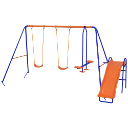 Outsunny Columpio Infantil 4 En 1 Con Cuerda Ajustable Y Anti-uv Multicolor