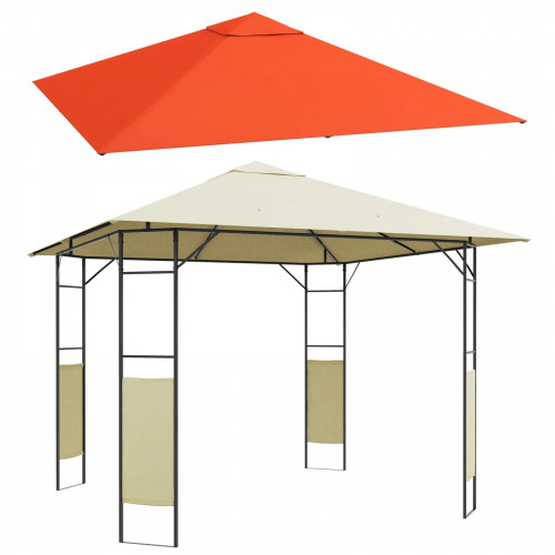 Outsunny Conjunto De Cenador De Jardín 3x3x2,6 M Y Techo De Repuesto 3x3 M