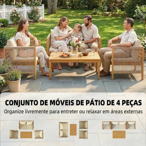 Outsunny Conjunto de Jardín 120x60x64 cm
