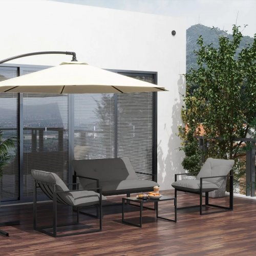 Outsunny Conjunto de Jardín 4 Personas con Sofá