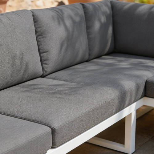 Outsunny Conjunto De Jardín Exterior De 4 Piezas En Forma De L Con Cojines Gris