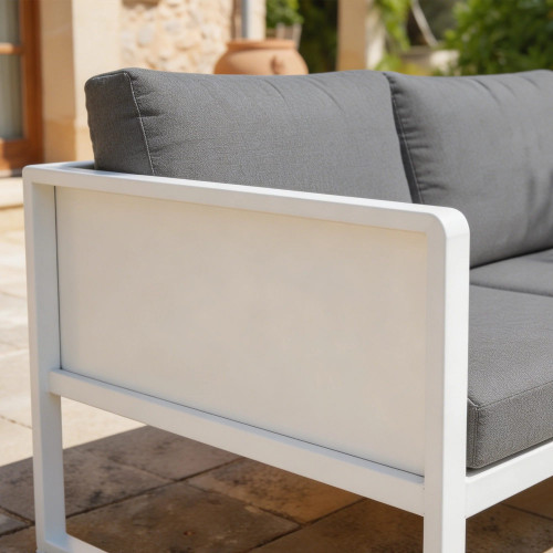Outsunny Conjunto De Jardín Exterior De 4 Piezas En Forma De L Con Cojines Gris