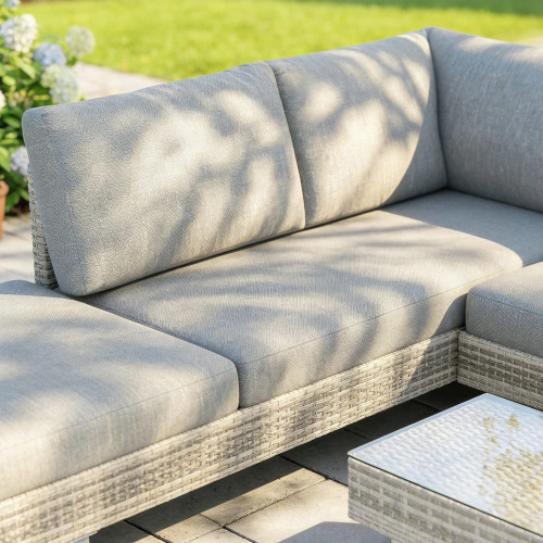 Outsunny Conjunto Muebles Jardín Exterior De Ratán De 3 Piezas Cojines Gris